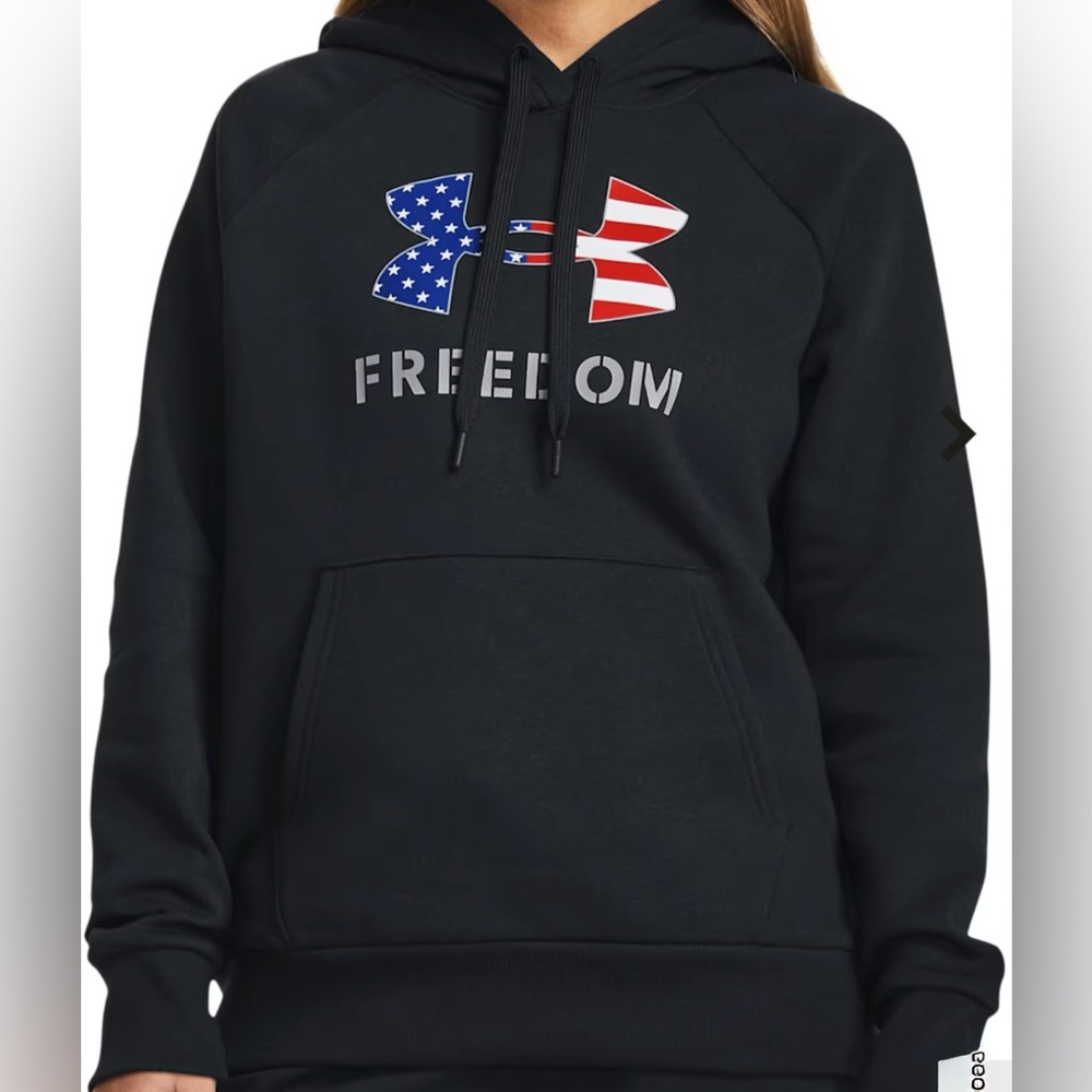 Under Armour Black Hoodie with American Flag Logo